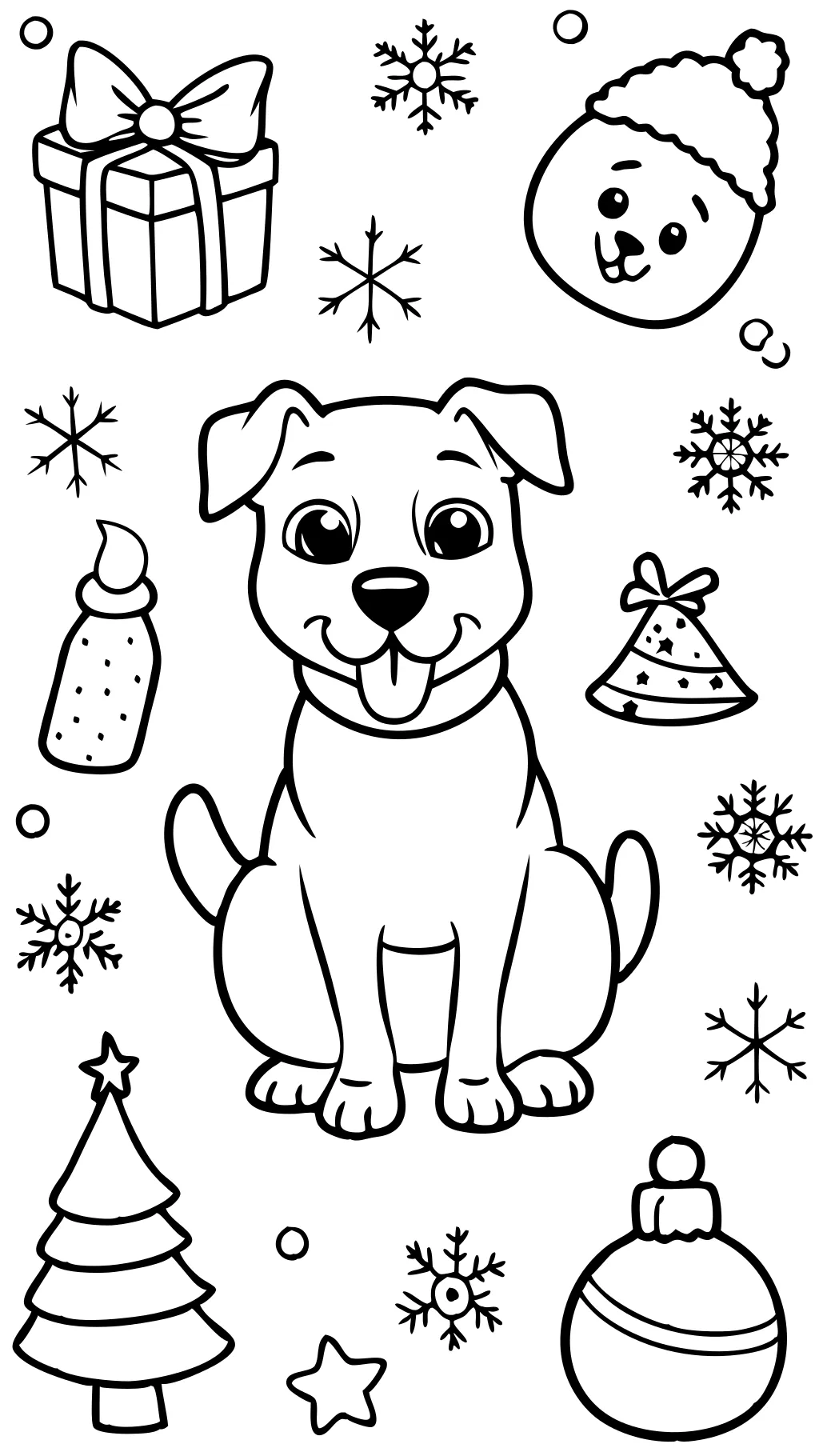 Paginas para colorear de perros Navidad